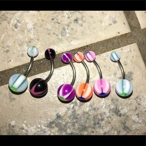 Multiple colored belly rings